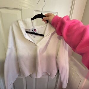 XO White Women's Cropped Hoodie